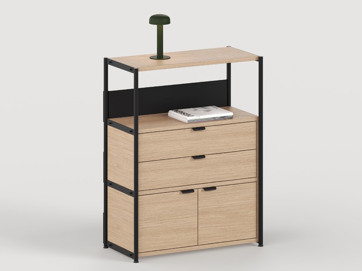 Tiptoe Unit Shelf L 84 Cm H 110 Cm With 1 Door 1 Drawer
