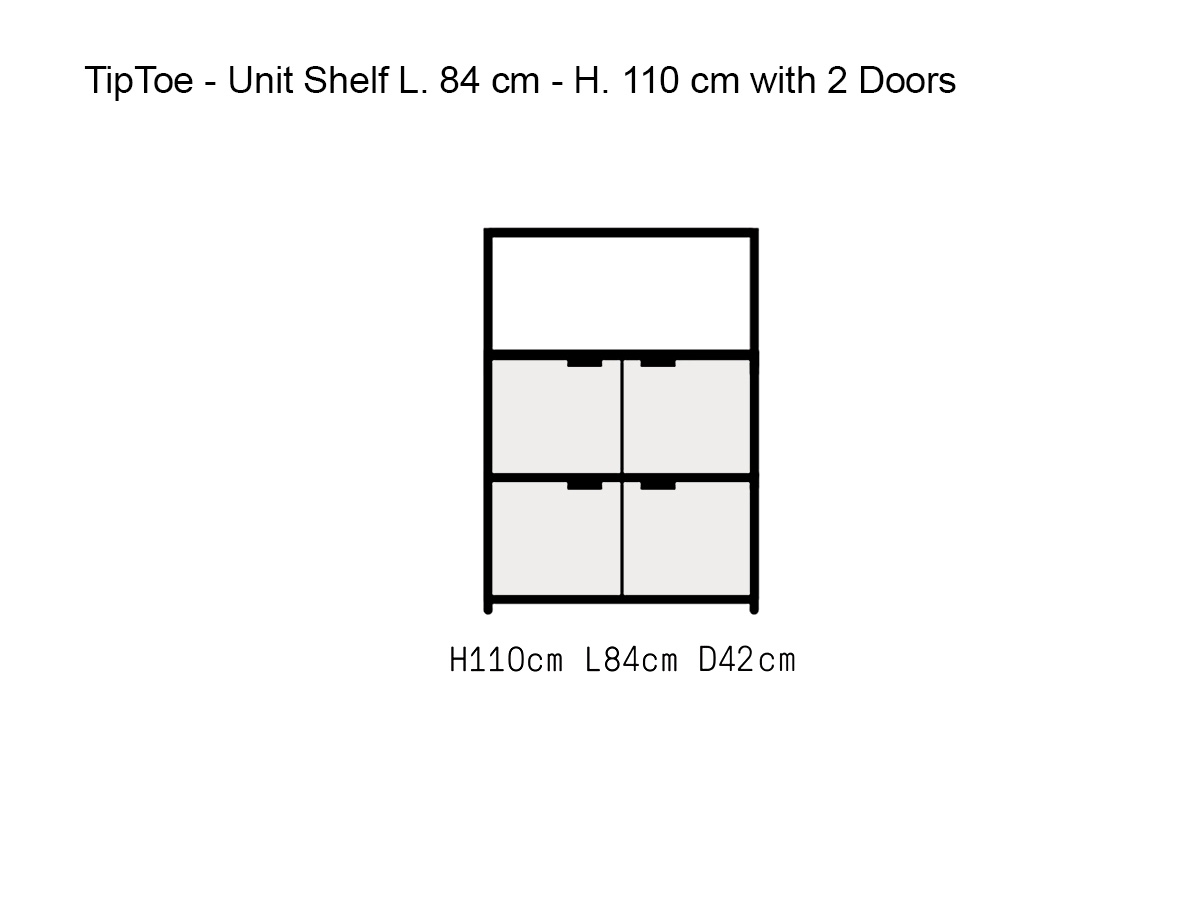 Tiptoe Unit Shelf L 84 Cm H 110 Cm With 2 Doors