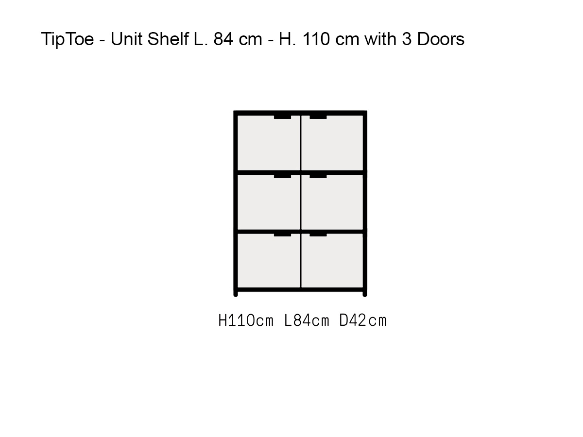 Tiptoe Unit Shelf L 84 Cm H 110 Cm With 3 Doors