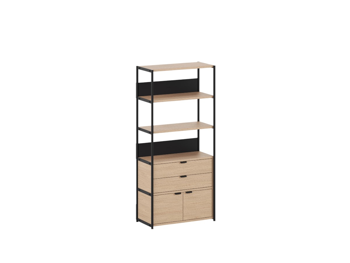 Tiptoe Unit Shelf L 84 Cm H 180 Cm With 1 Doors 1 Drawers