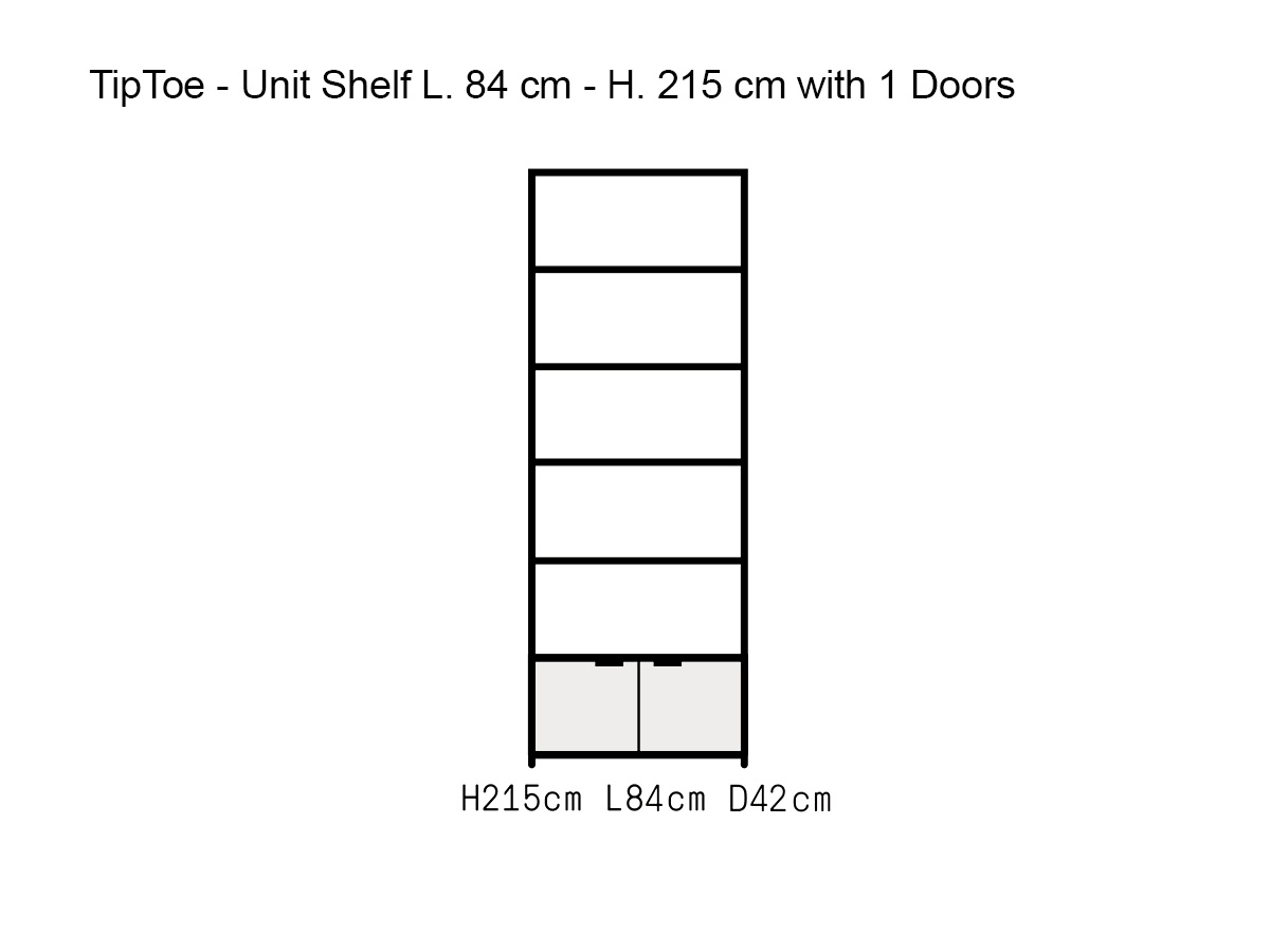 Tiptoe Unit Shelf L 84 Cm H 215 Cm With 1 Doors