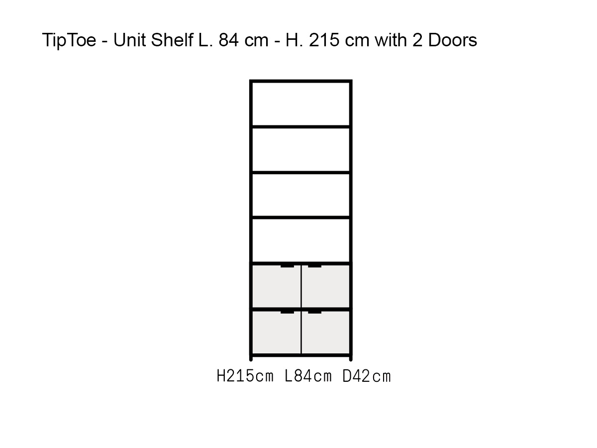 Tiptoe Unit Shelf L 84 Cm H 215 Cm With 2 Doors