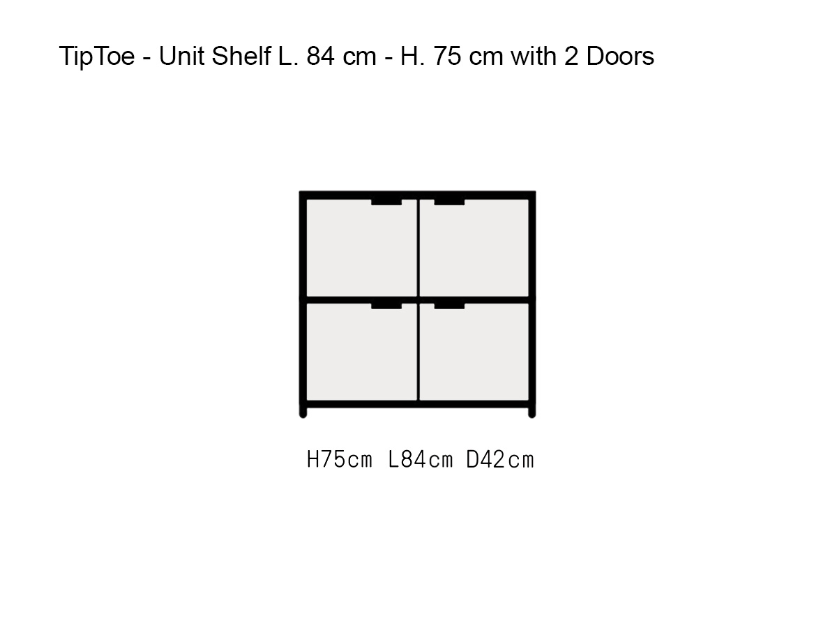 Tiptoe Unit Shelf L 84 Cm H 75 Cm With 2 Doors