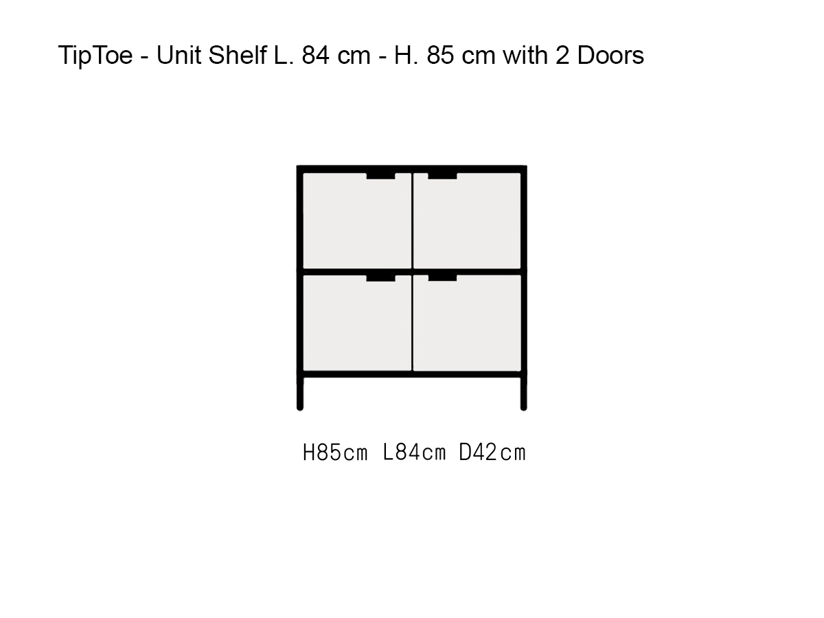 Tiptoe Unit Shelf L 84 Cm H 85 Cm With 2 Doors