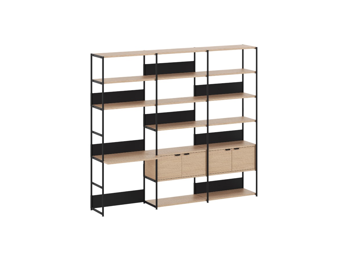 Tiptoe Unit Desk Shelf L 244 Cm H 215 Cm With 2 Doors