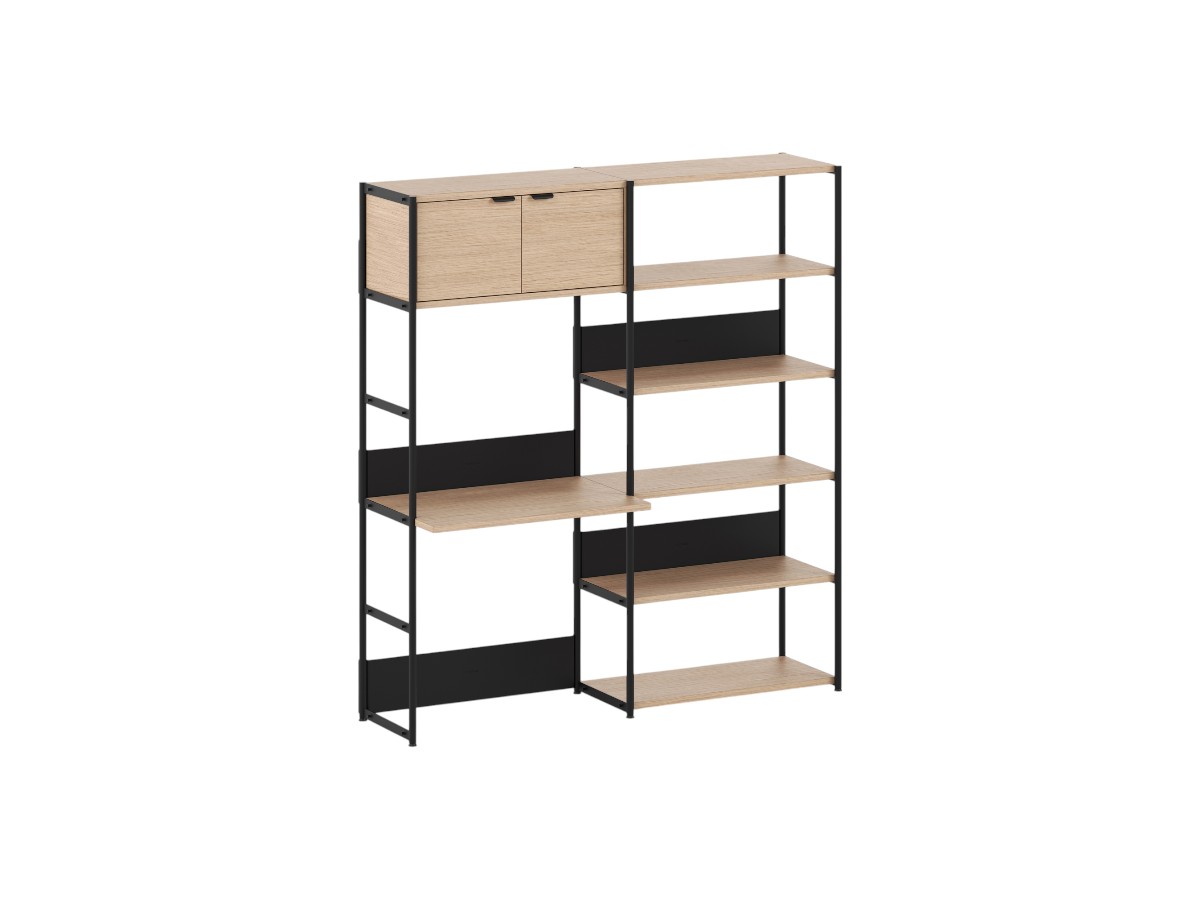 Tiptoe Unit Desk Shelf L 164 Cm H 180 Cm With 1 Door