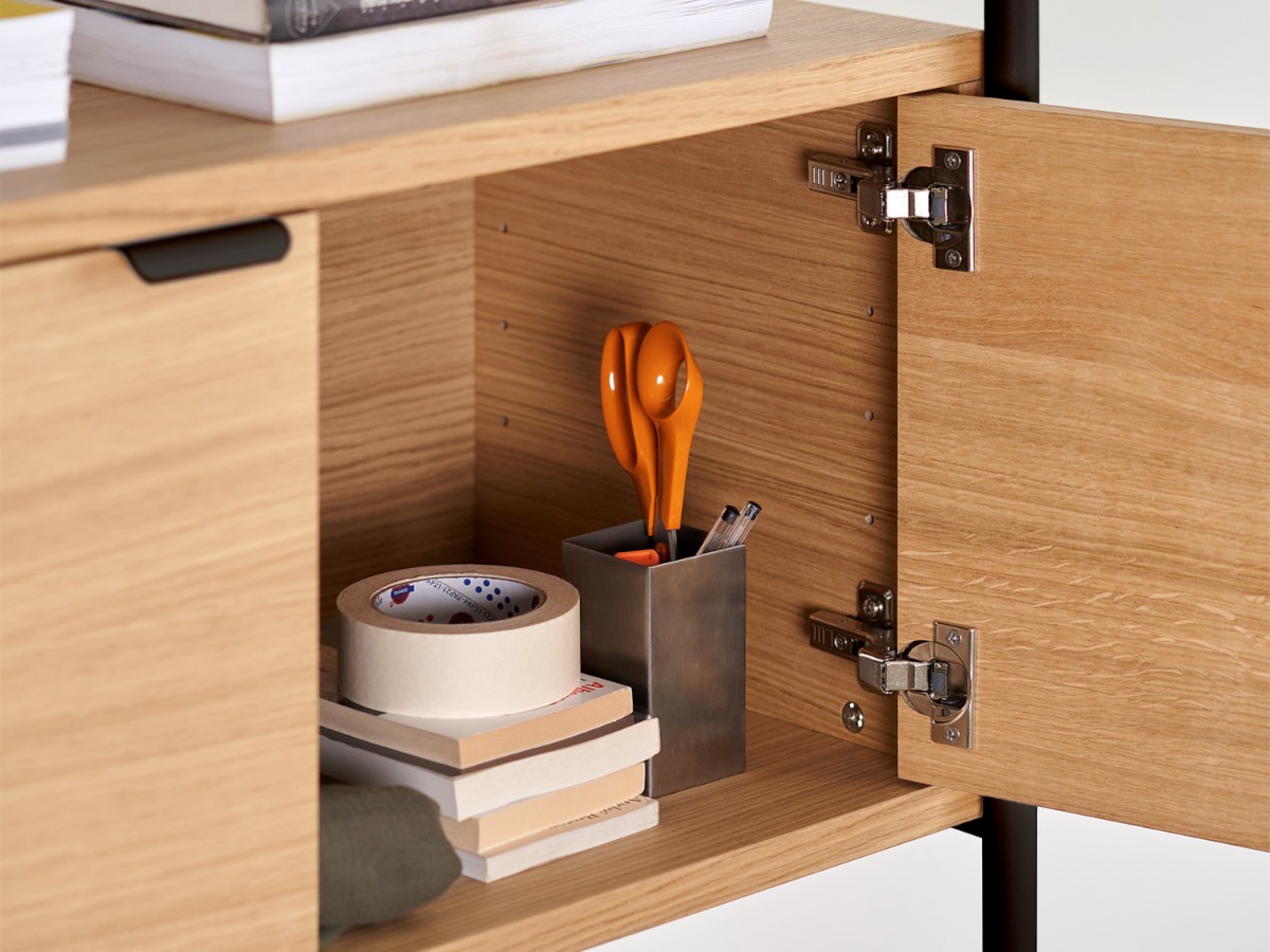 Tiptoe Unit Desk Shelf L 84 Cm H 180 Cm With 1 Door
