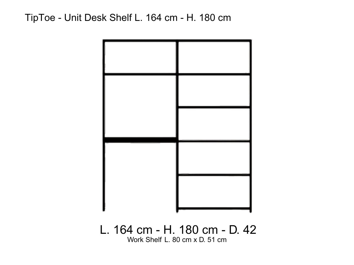 Tiptoe Unit Desk Shelf L 164 Cm H 180 Cm