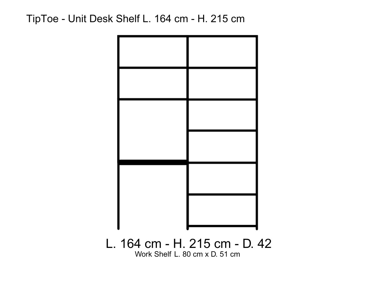 Tiptoe Unit Desk Shelf L 164 Cm H 215 Cm