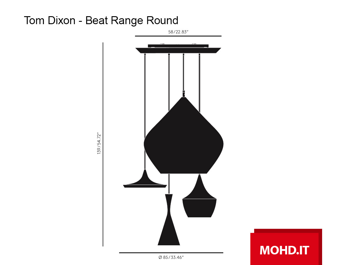 Подвесной светильник Tom Dixon Beat Range Round, система