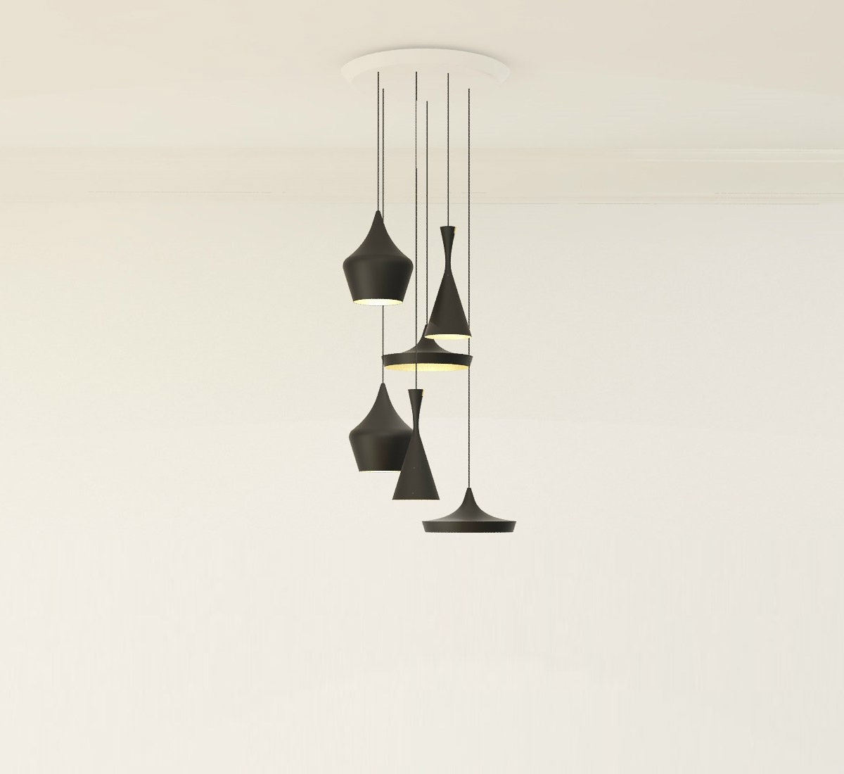 Tom Dixon Beat Light Black Pendant System
