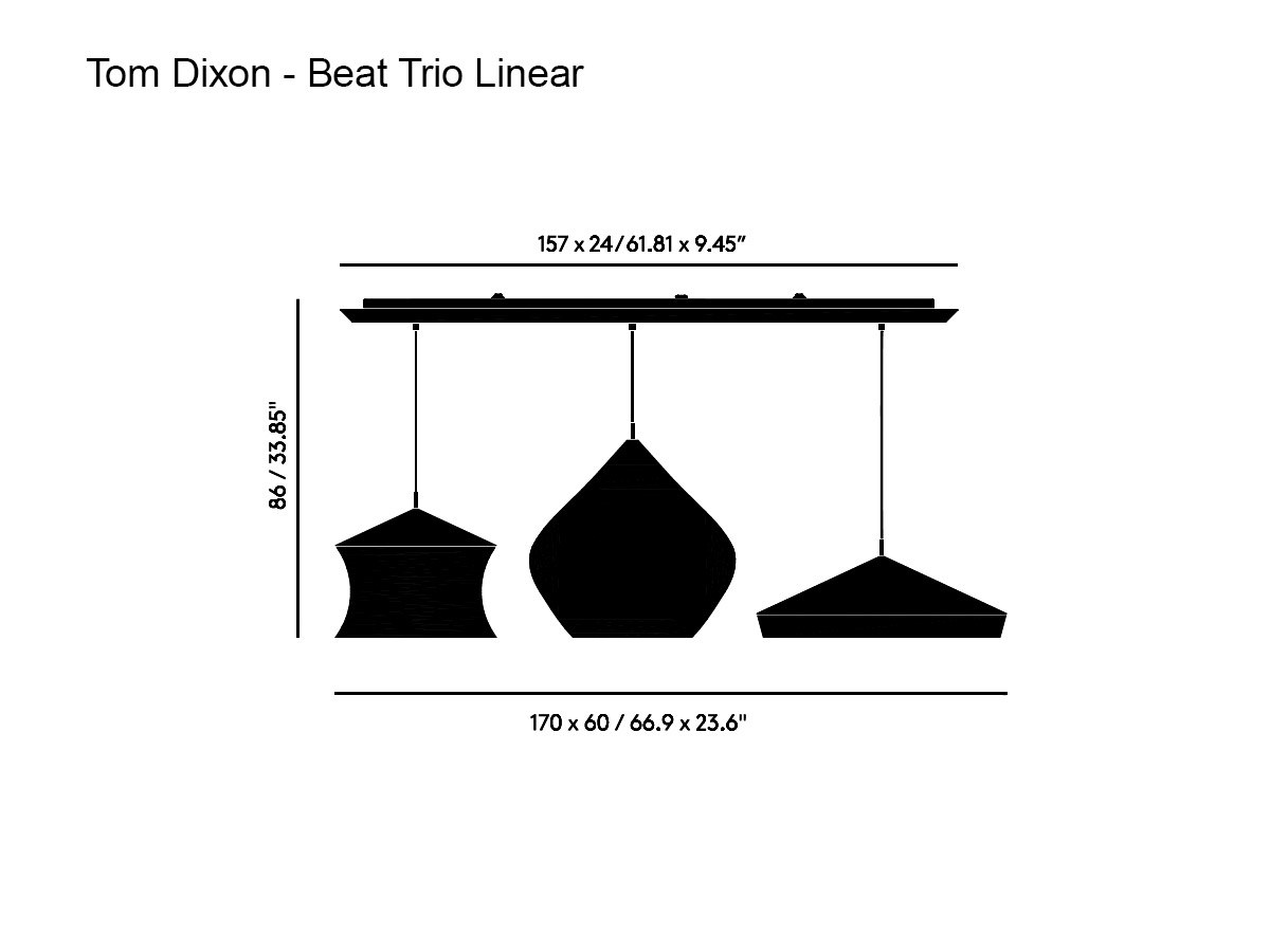 Tom Dixon Beat Trio Linear Suspension Lamp