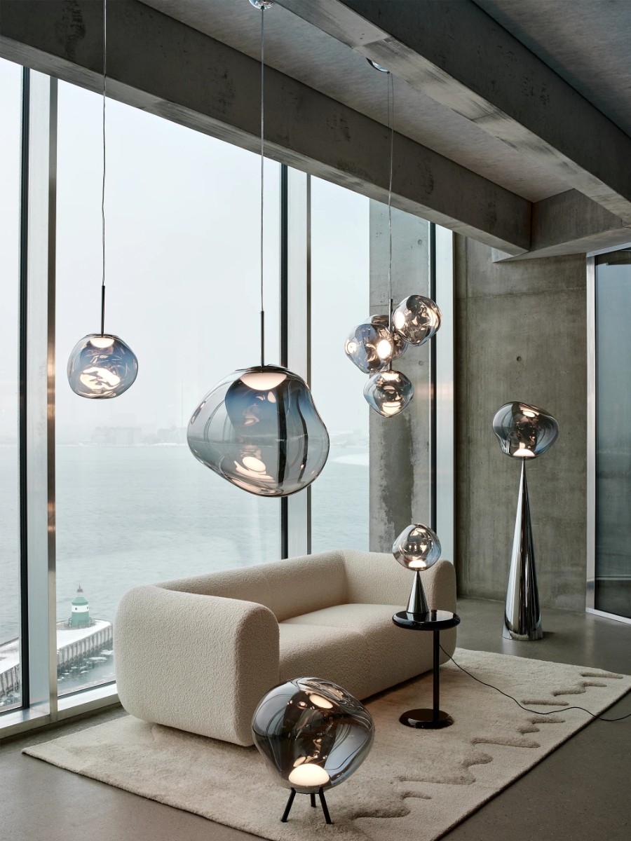 Tom Dixon Melt Suspension Lamp Nickel Large