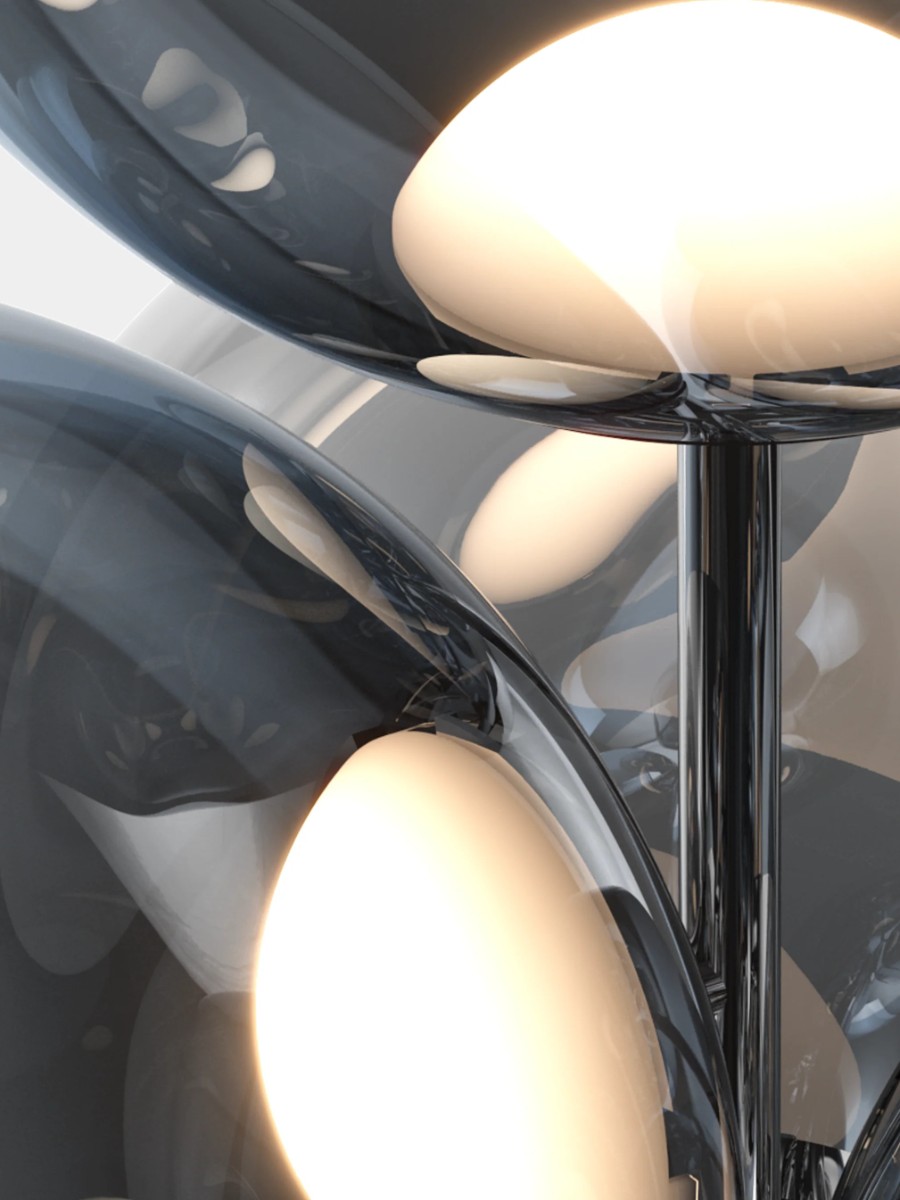 Tom Dixon Melt Chandelier Floor Lamp Nickel