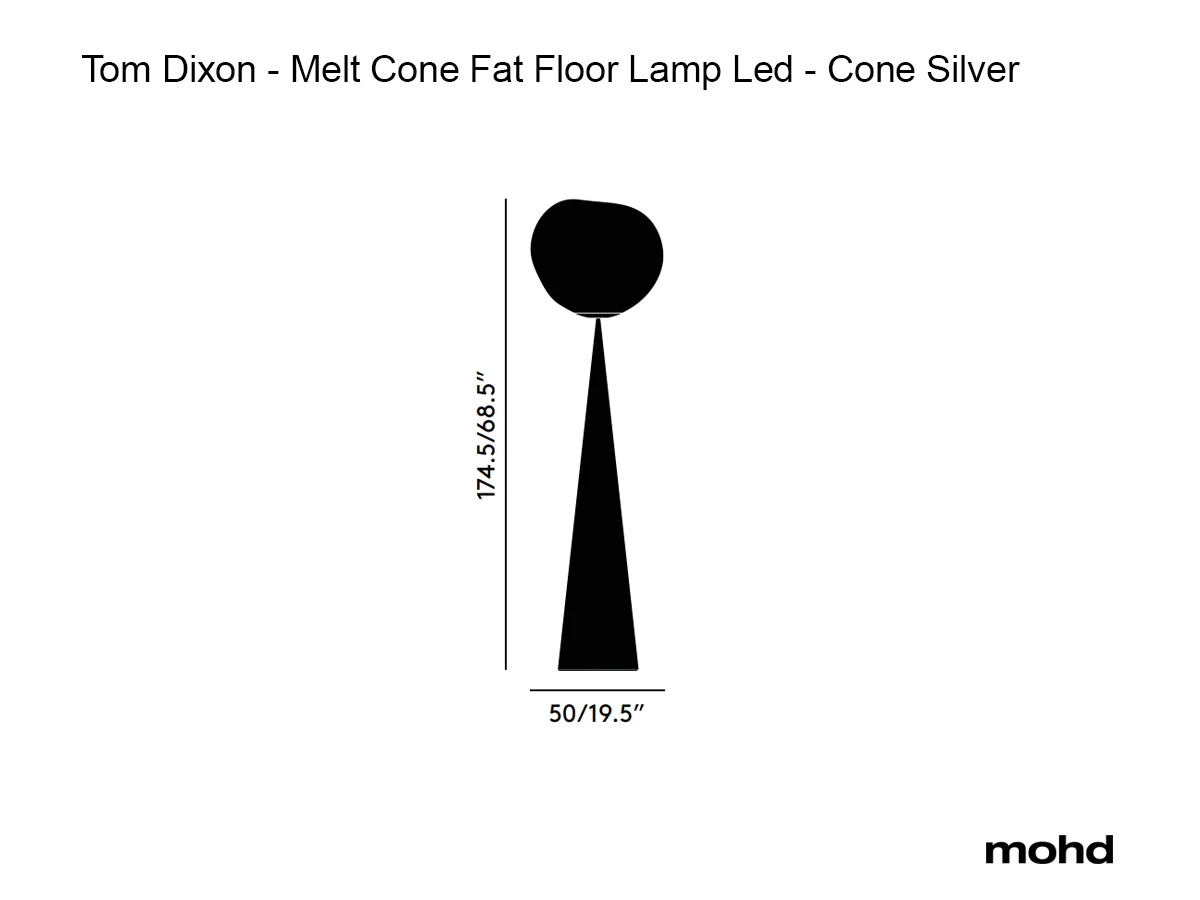 Tom Dixon Melt Cone Fat Floor Lamp Led Silver Cone