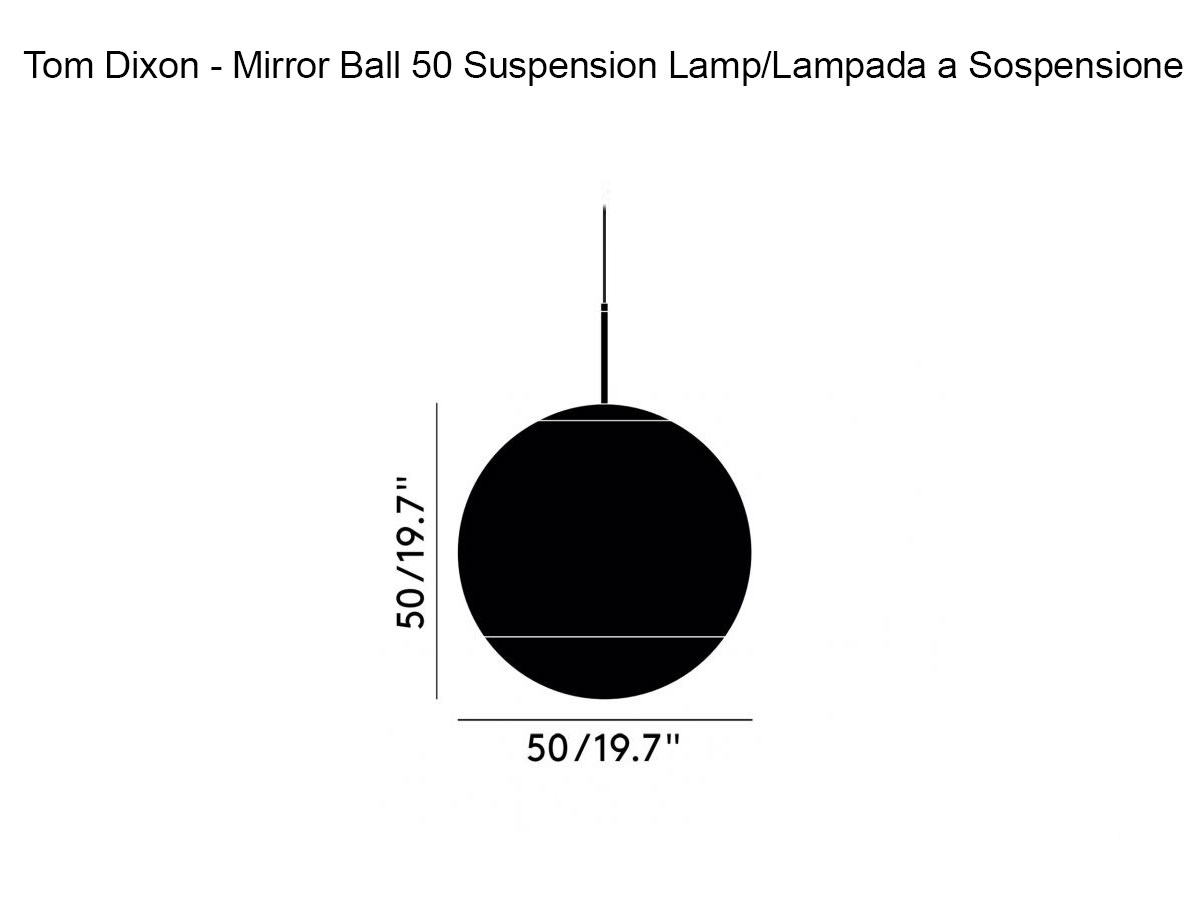 Tom Dixon Mirror Ball Led 50 Suspension Lamp Silver