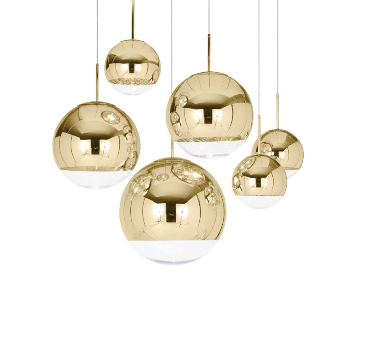 Tom Dixon Mirror Ball Led 50 Suspension Lamp Gold