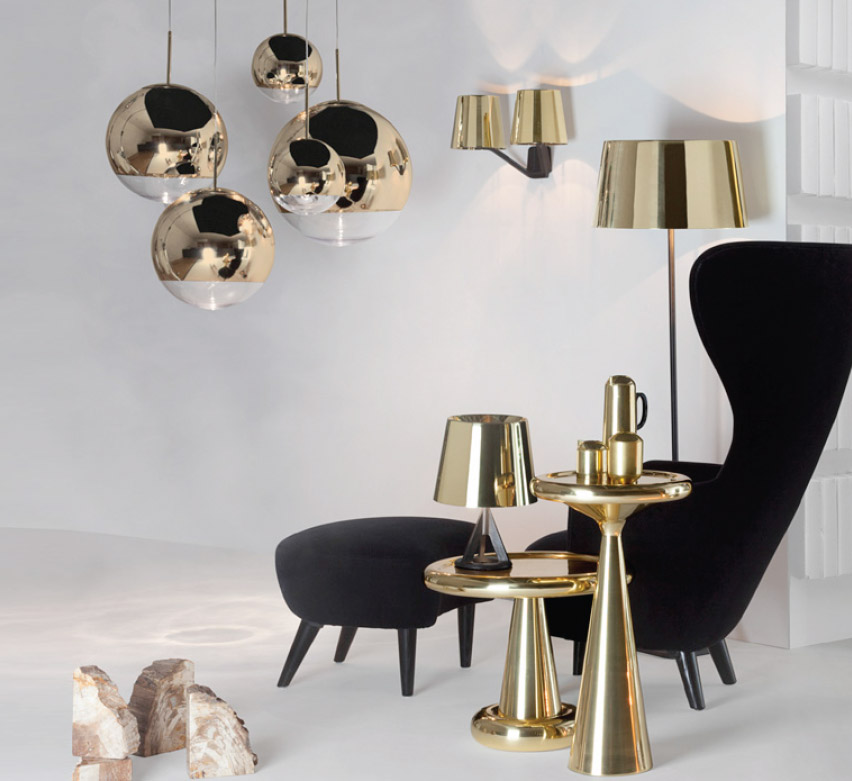 Tom Dixon Mirror Ball Led 50 Suspension Lamp Gold