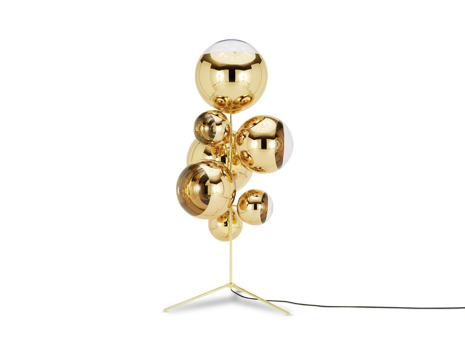 Tom Dixon Mirror Ball Stand Chandelier Gold