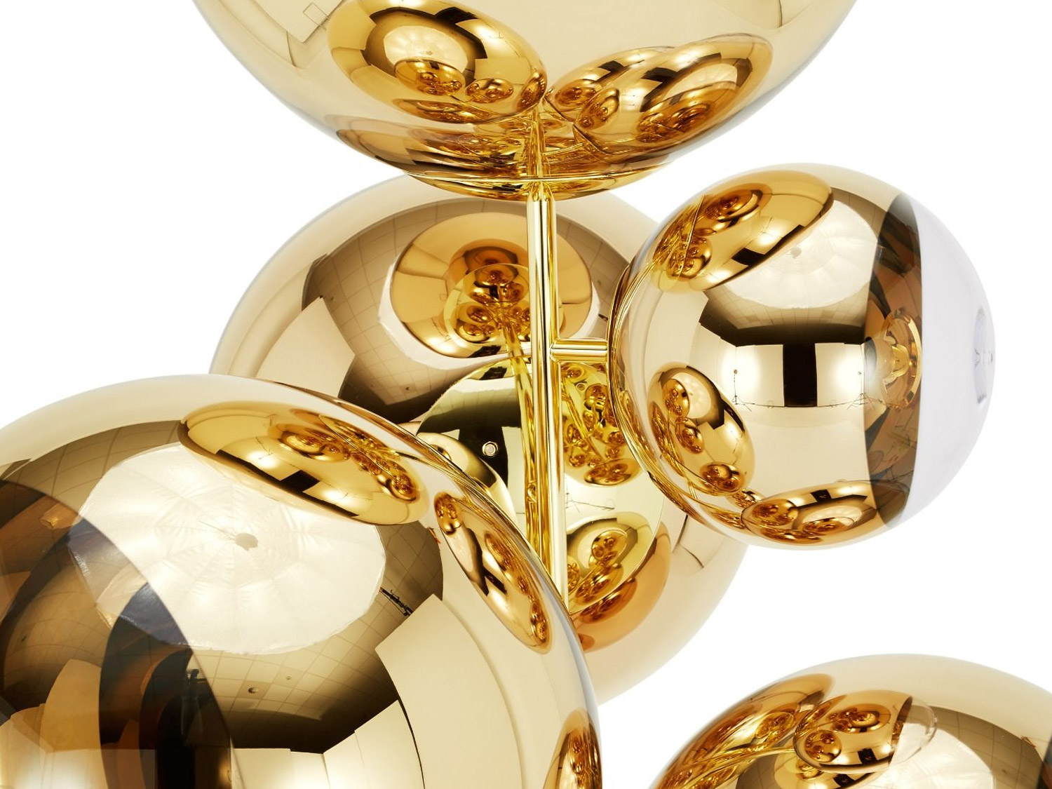 Tom Dixon Mirror Ball Stand Chandelier Gold