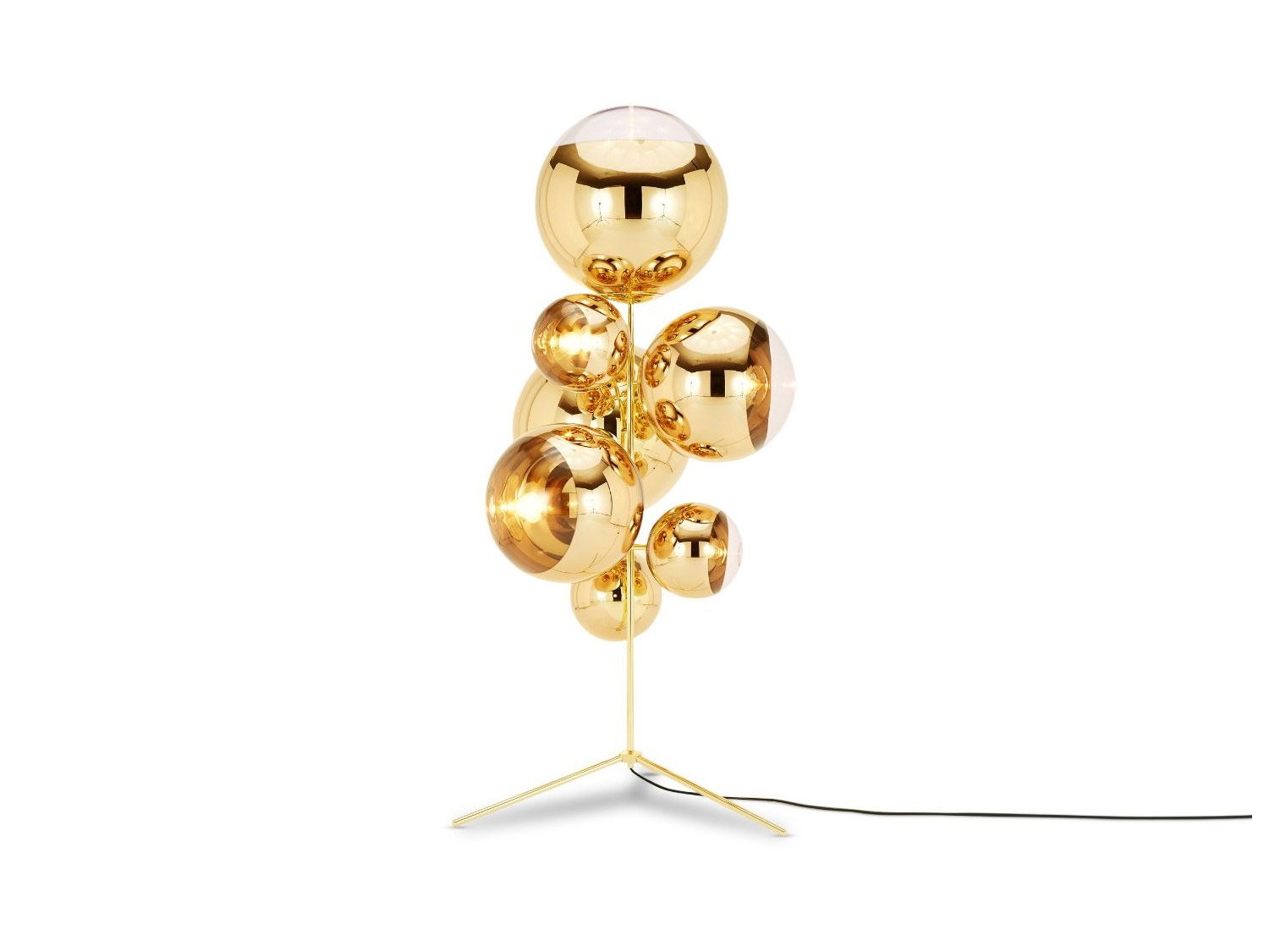 Tom Dixon Mirror Ball Stand Chandelier Gold
