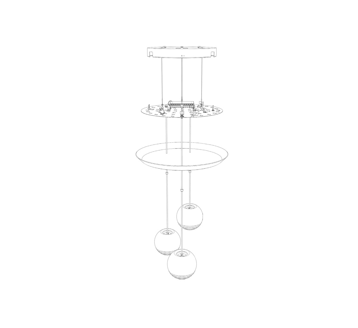 Tom Dixon Mirror Ball Pendant System Chrome Suspension Lamp