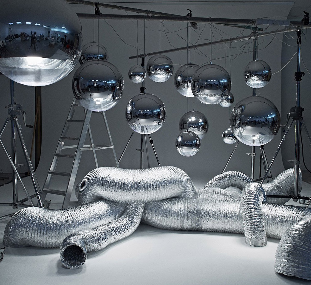 Tom Dixon Mirror Ball Pendant System Chrome Suspension Lamp