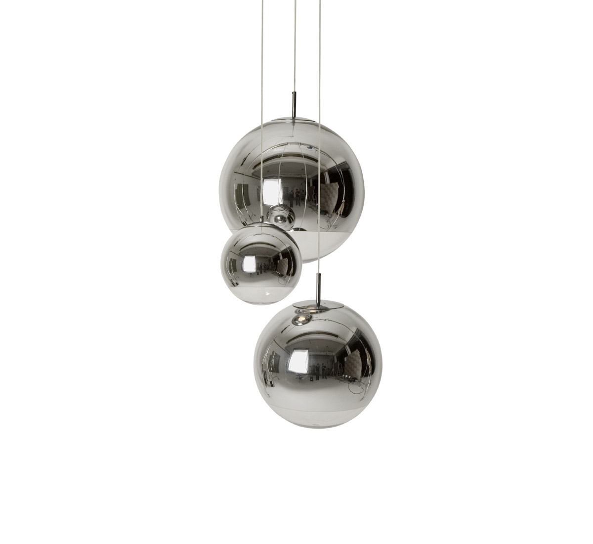 Tom Dixon Mirror Ball Pendant System Chrome Suspension Lamp