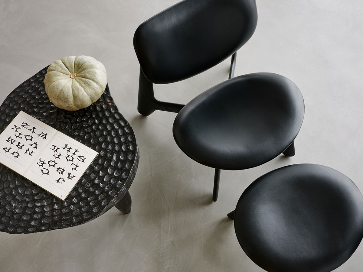 Tom Dixon Slab Lounge Chair Black Wood Black Leather