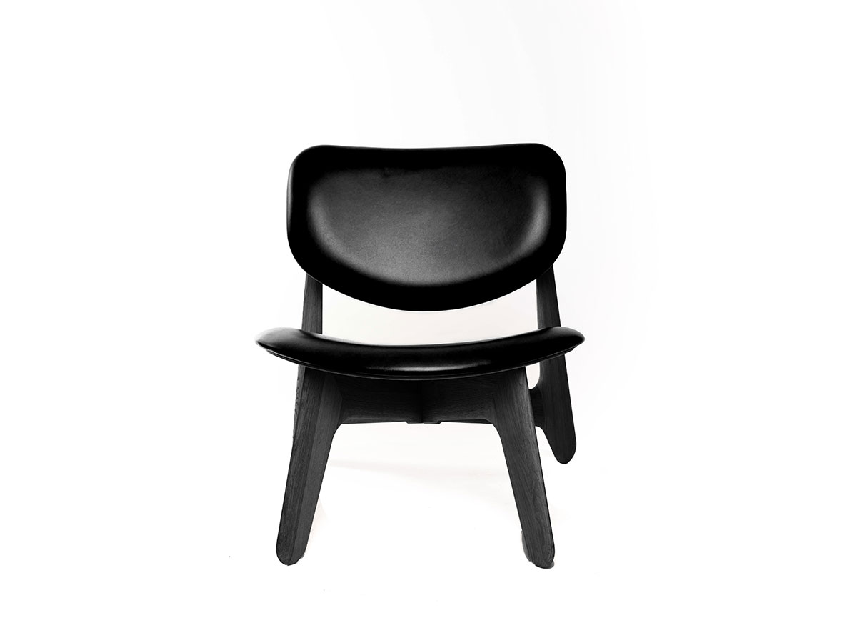 Tom Dixon Slab Lounge Chair Black Wood Black Leather