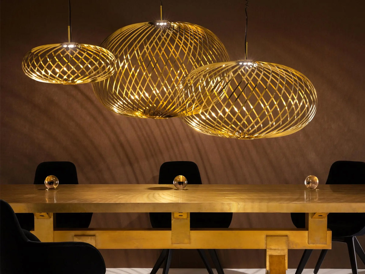 Tom Dixon Spring Suspension Lamp Brass