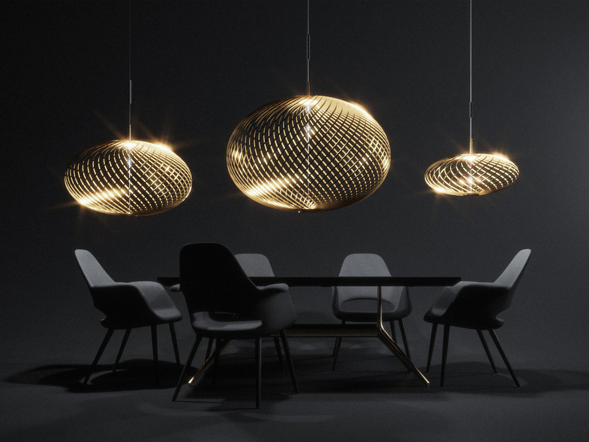 Tom Dixon Spring Suspension Lamp Brass