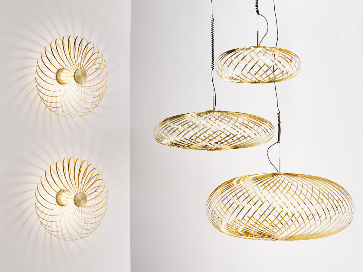 Tom Dixon Spring Suspension Lamp Brass