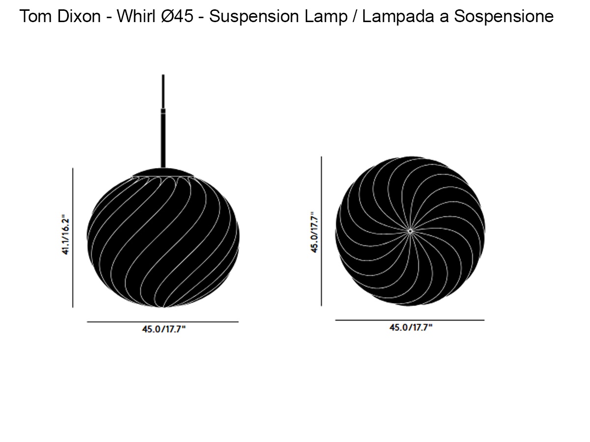 Tom Dixon Whirl 45 Suspension Lamp
