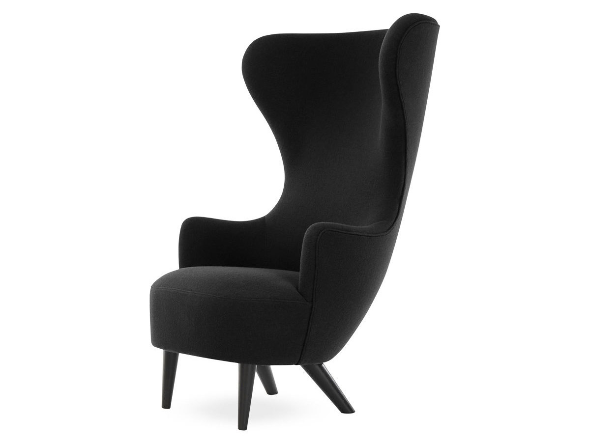 Tom Dixon Wingback Chair Black Lacquered Legs