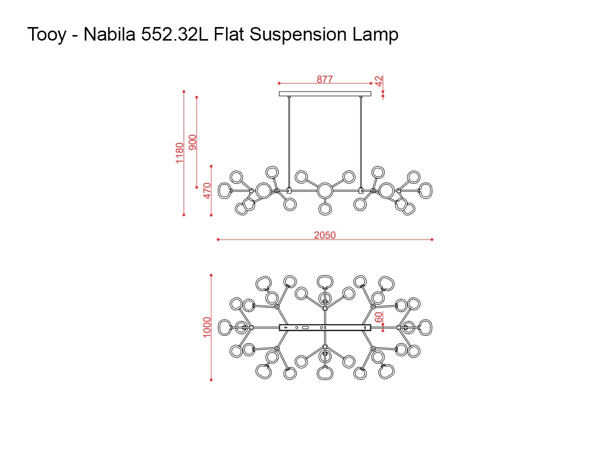 Tooy Nabila 55232l Flat Suspension Lamp