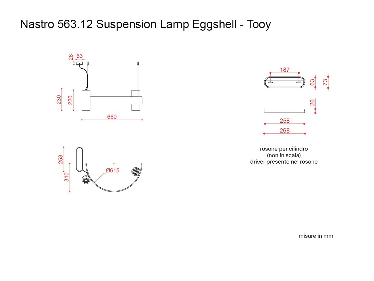 Tooy Nastro 56312 Suspension Lamp Eggshell