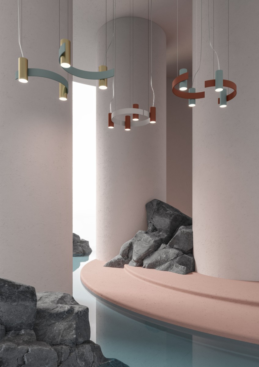 Tooy Nastro 56312 Suspension Lamp Greenish Ribbon