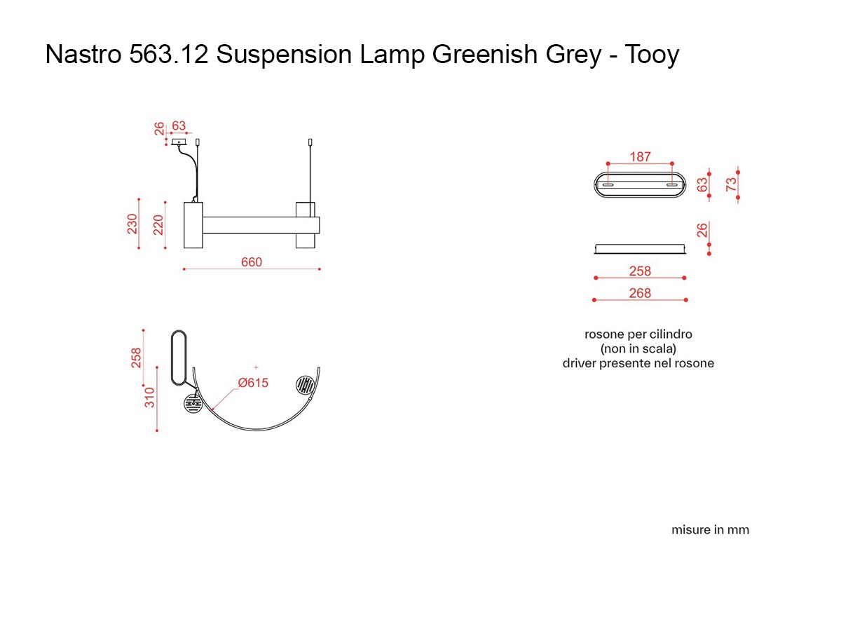 Tooy Nastro 56312 Suspension Lamp Greenish Ribbon