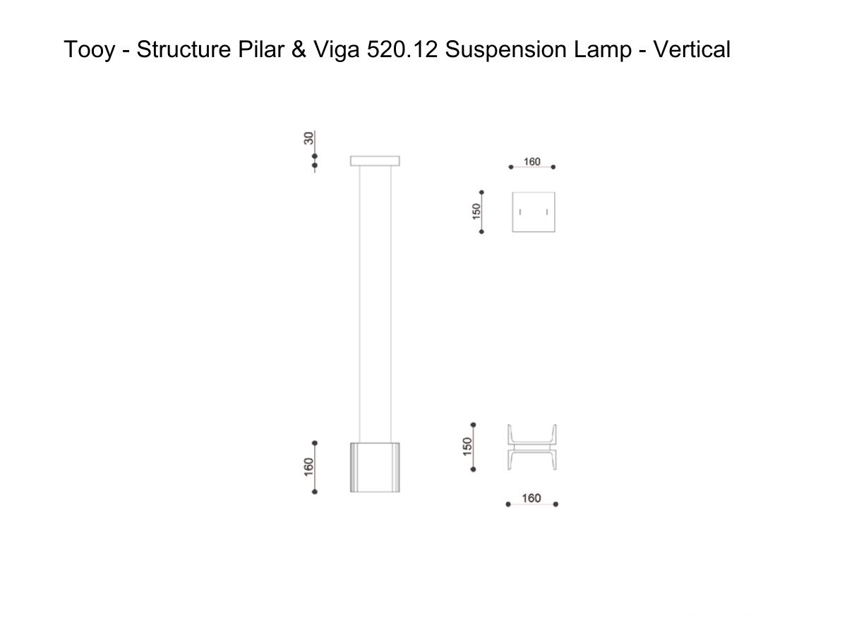 Tooy Structure Pilar And Viga 52012 Suspension Lamp Vertical