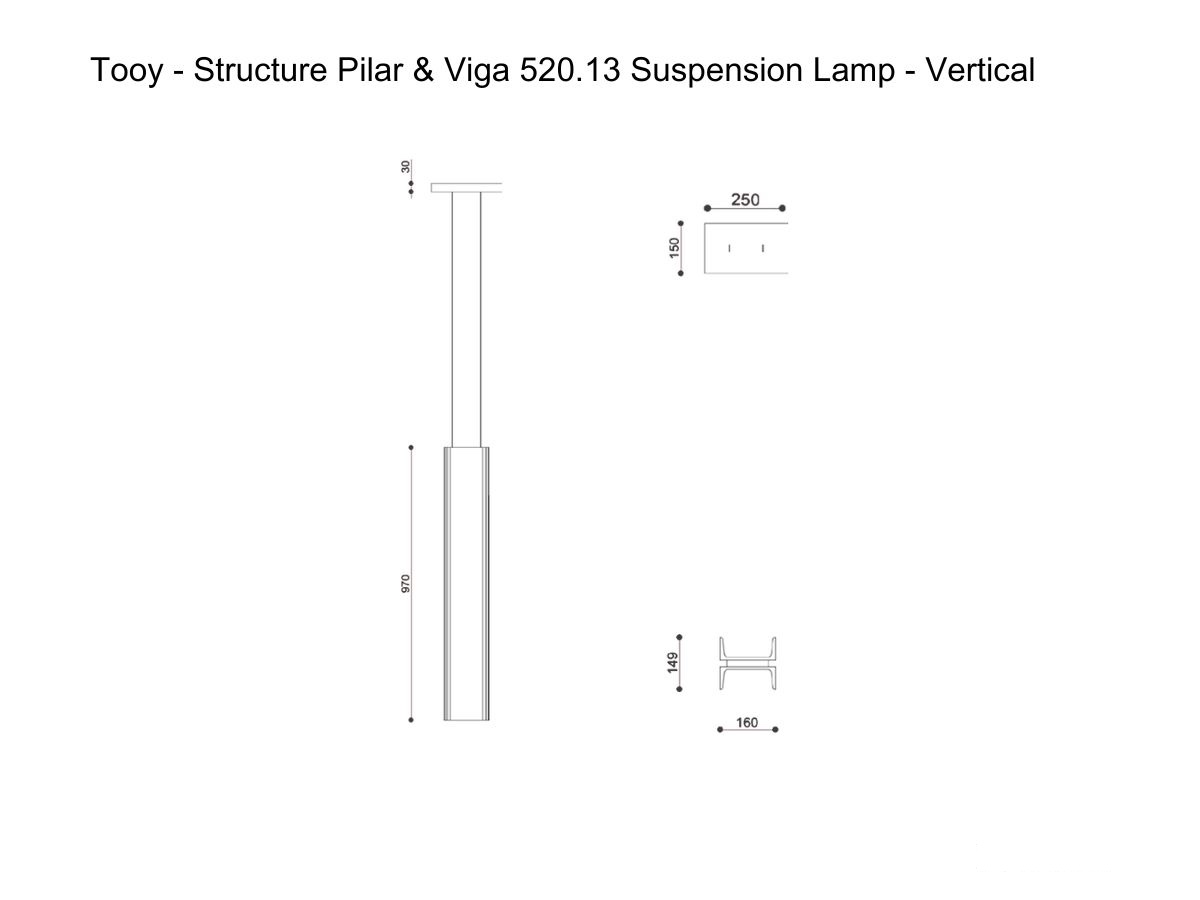 Tooy Structure Pilar And Viga 52013 Suspension Lamp Vertical