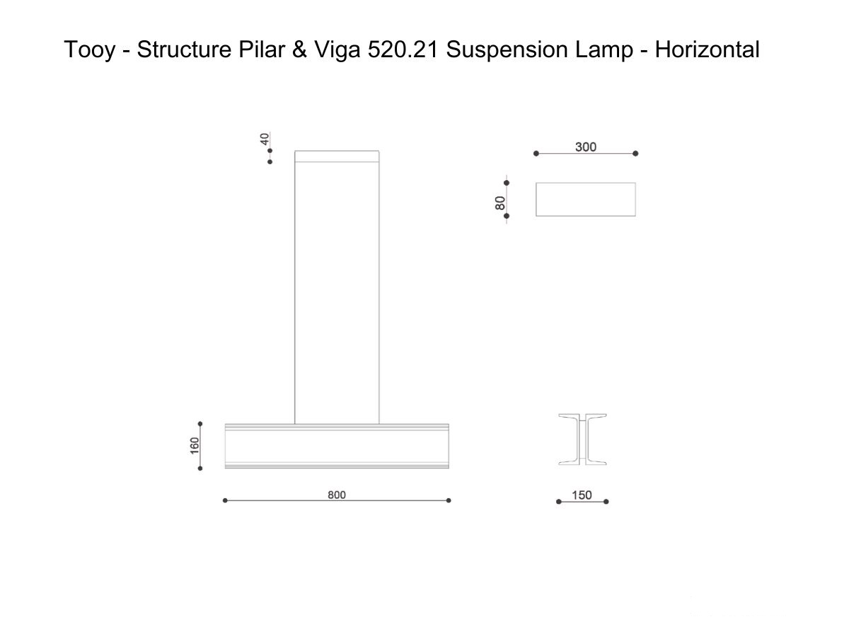 Tooy Structure Pilar And Viga 52021 Suspension Lamp Horizontal