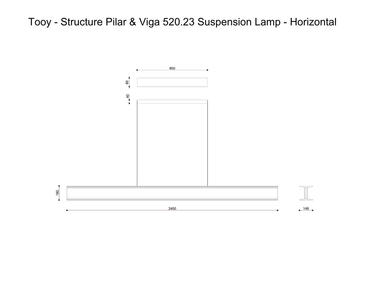 Tooy Structure Pilar And Viga 52023 Suspension Lamp Horizontal