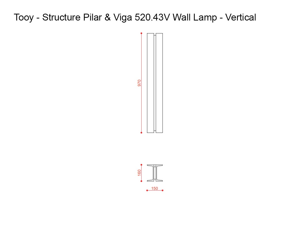 Tooy Structure Pilar And Viga 52043v Wall Lamp Vertical