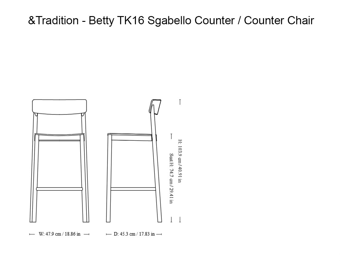 Табурет &Tradition Betty TK16, барный
