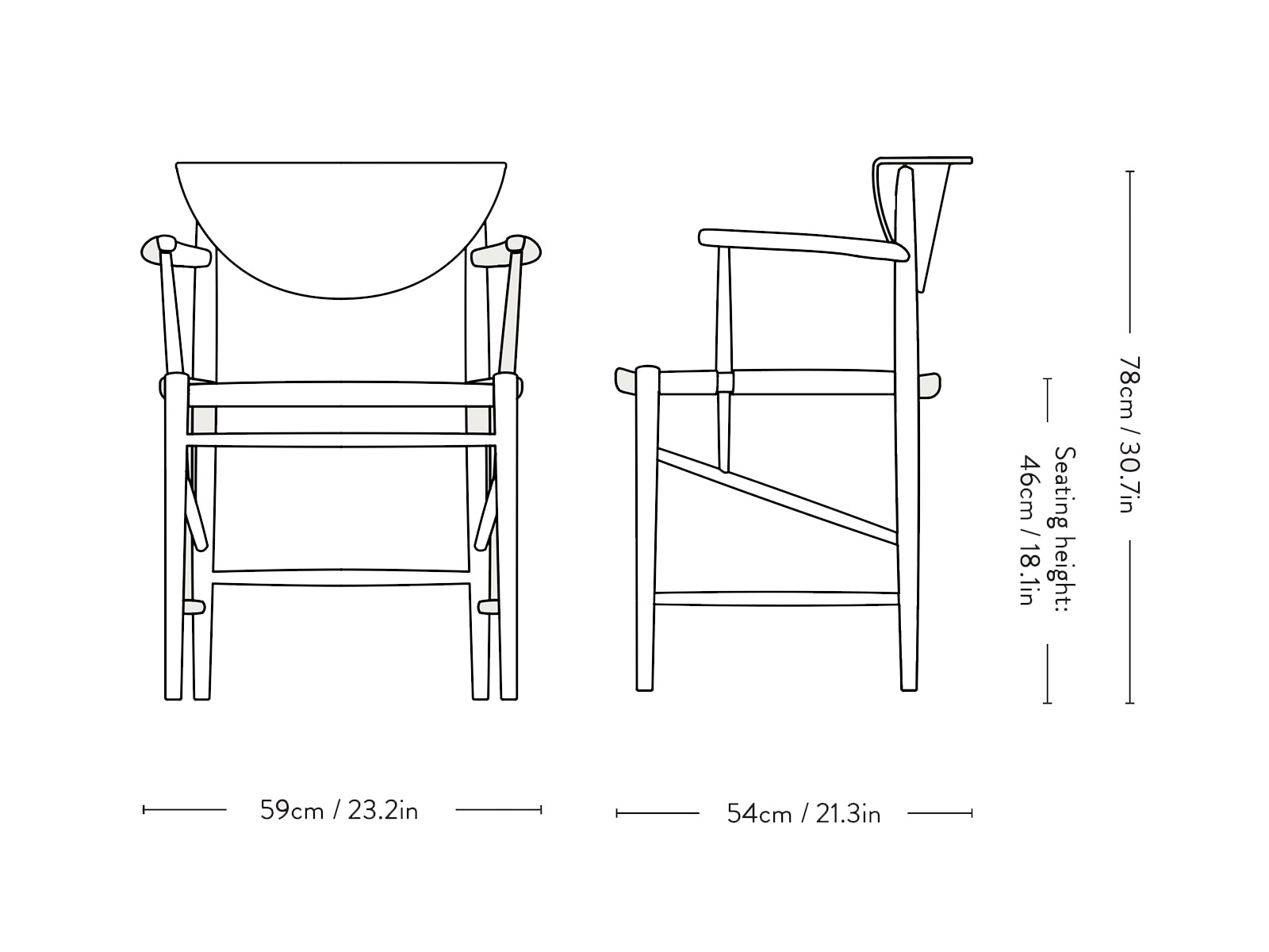 Tradition Drawn Hm4 Chair With Armrest