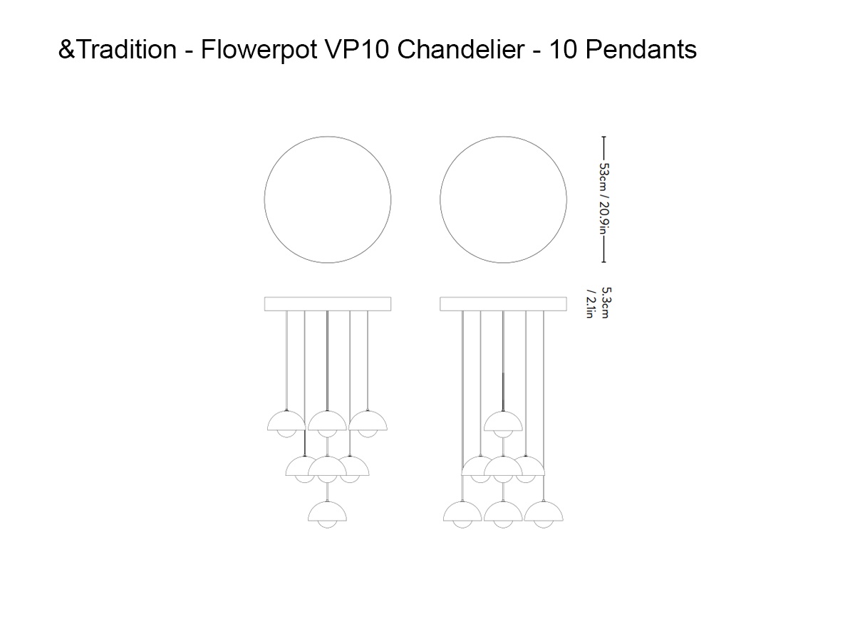 Tradition Flowerpot Vp10 Chandelier 10 Pendants
