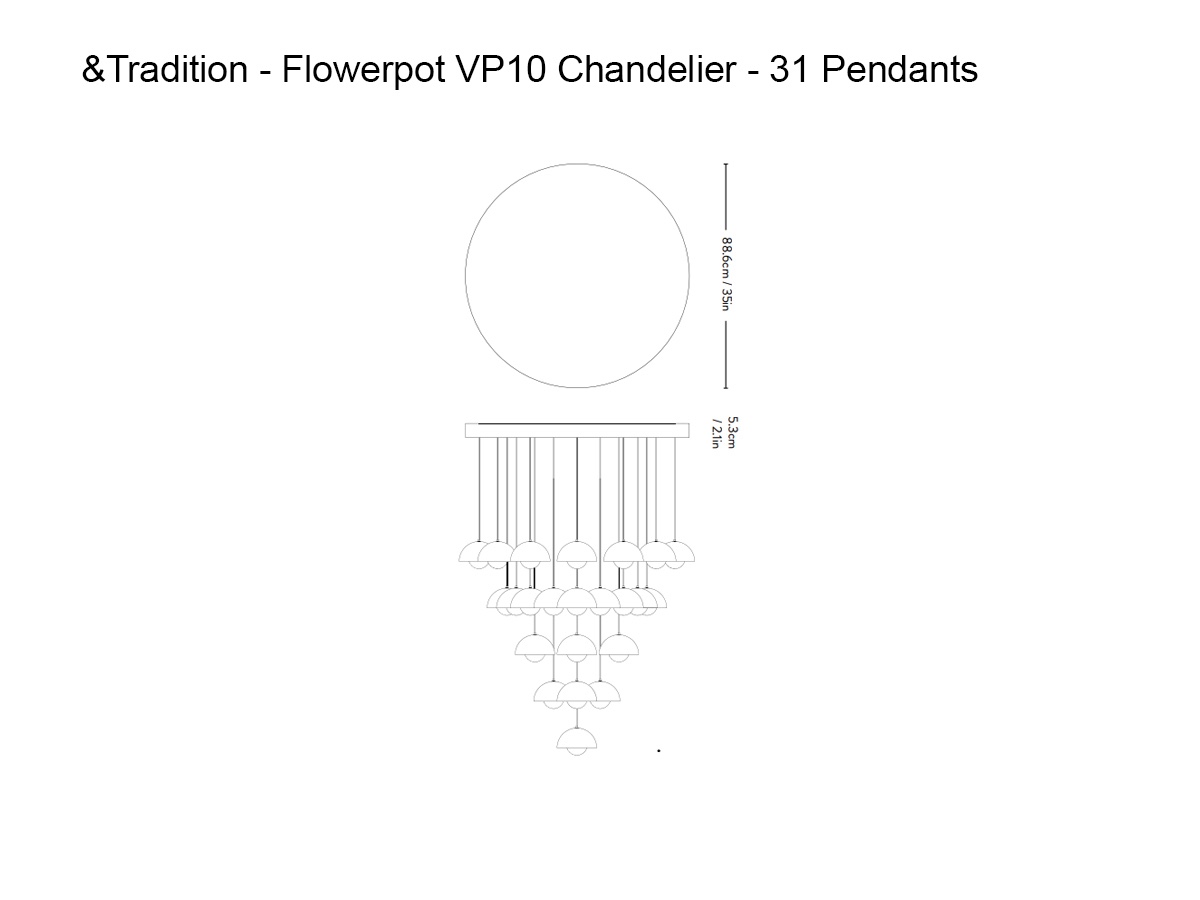 Tradition Flowerpot Vp10 Chandelier 31 Pendants