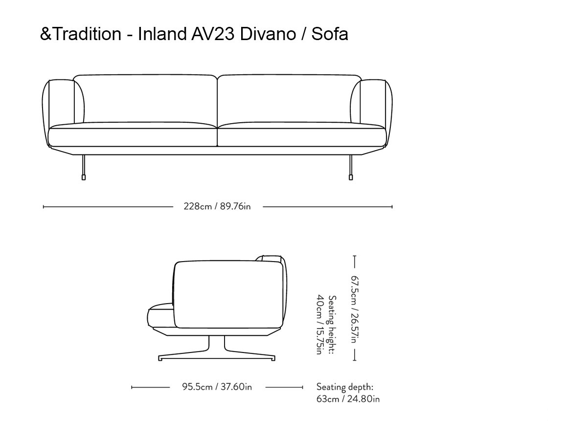 Tradition Inland Av23 3 Seater Sofa