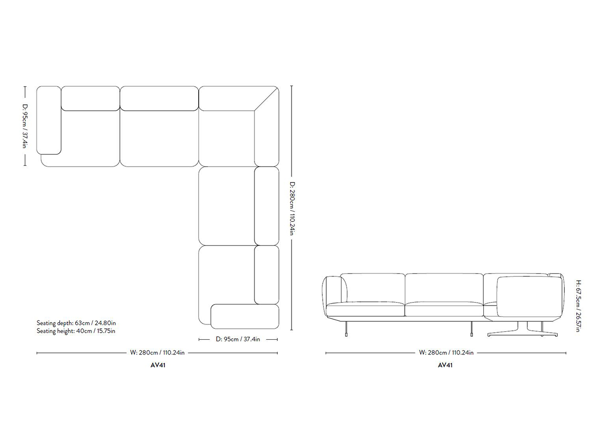 Tradition Inland Av41 Corner Sofa